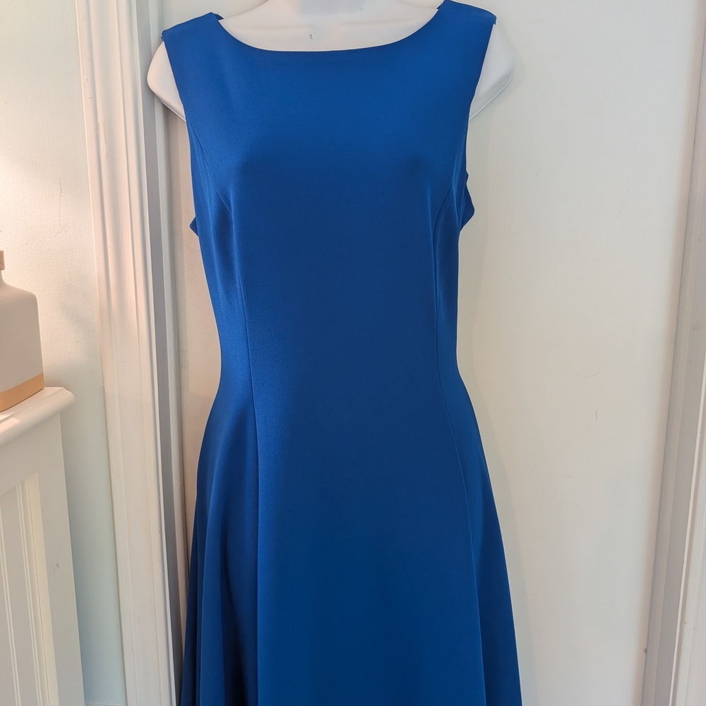 NWOT Elegant Blue Sleeveless Dress Size 12